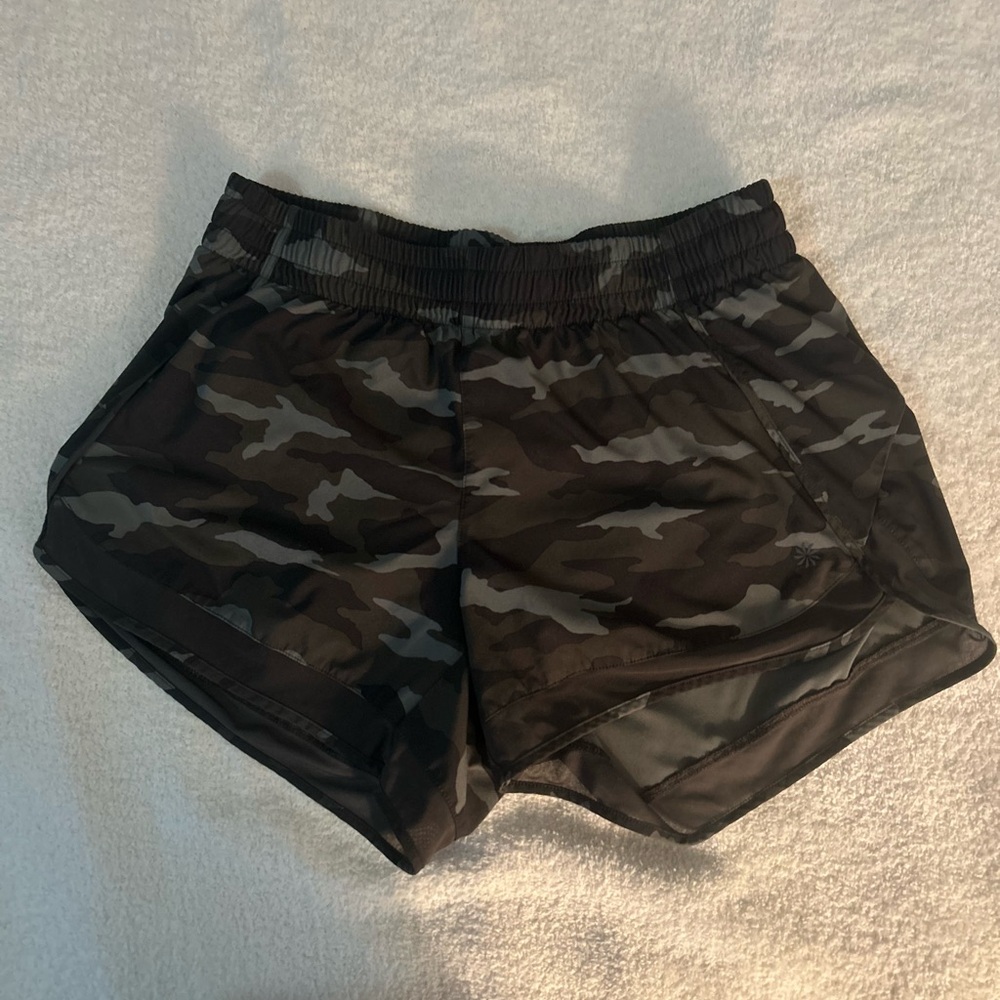Athleta Camo Racer Run Athletic Shorts